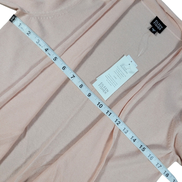 Eileen Fisher Silk Cashmere Cardigan Women S Light Pink Open Sweater Bell Sleeve - Picture 7 of 8